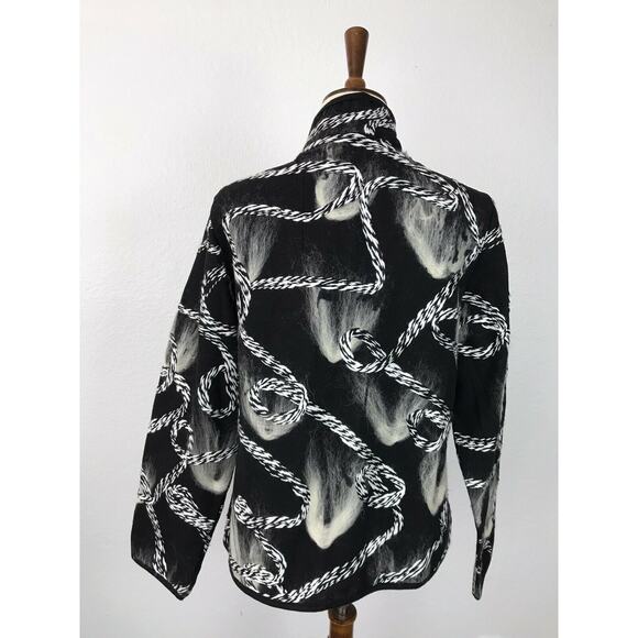 Kaktus Single Breast Open Front Embroidered Print Jacket - Picture 4 of 12